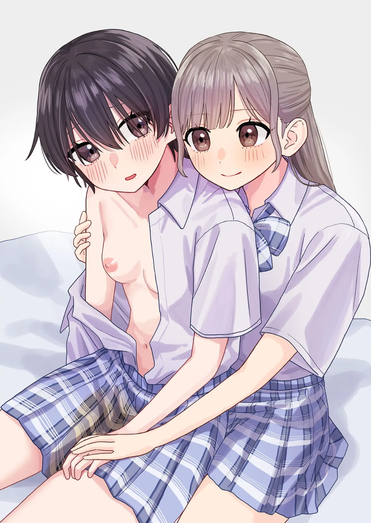 おしがま百合えっち モザイク版 3ページ